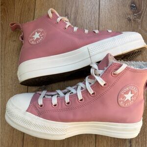 Pink 9.5 Converse Women's Pink High-Top Sneakers